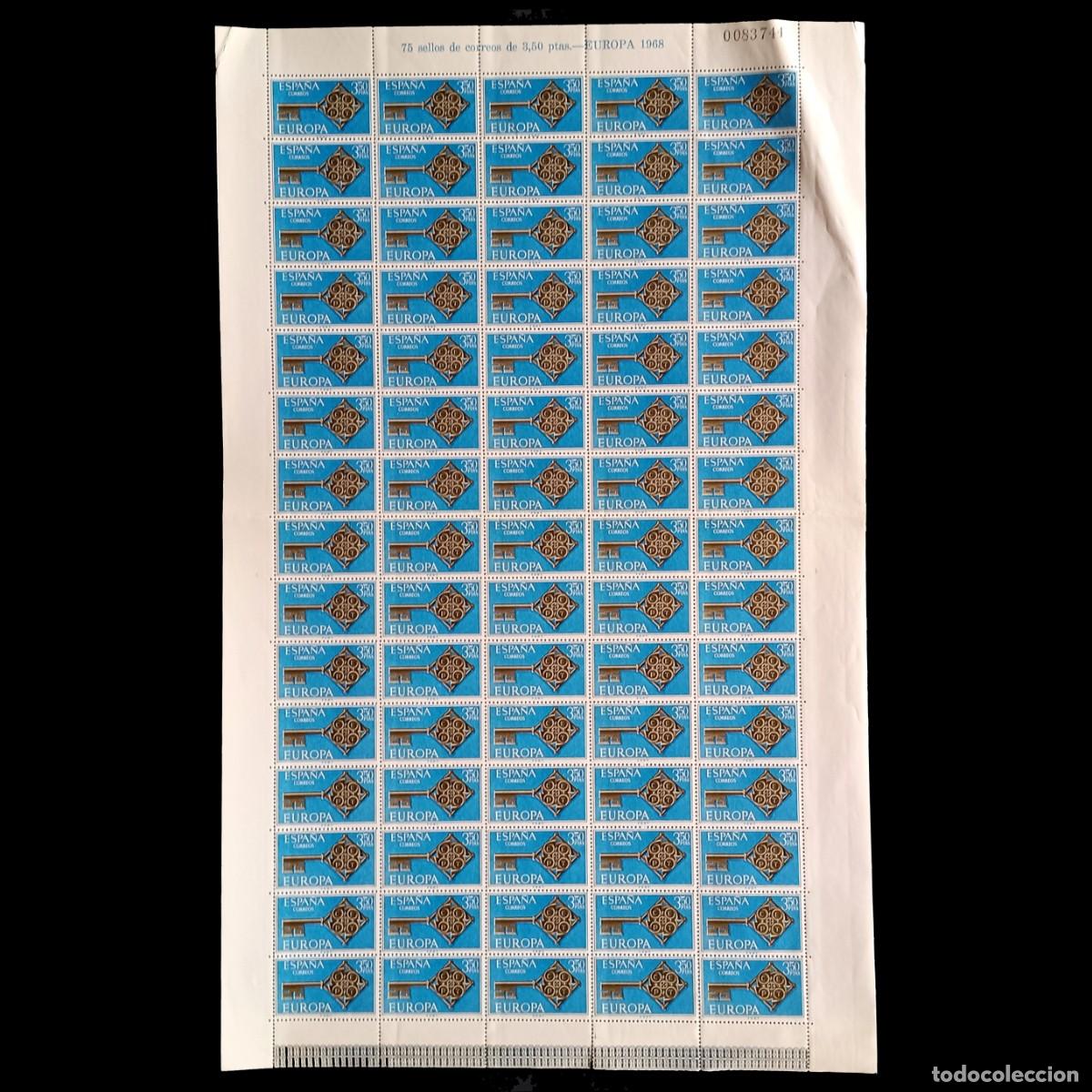Sellos: ESPA&Ntilde;A.1968.EUROPA-CEPT.PLIEGO 75 SELLOS.Edifil 1868
