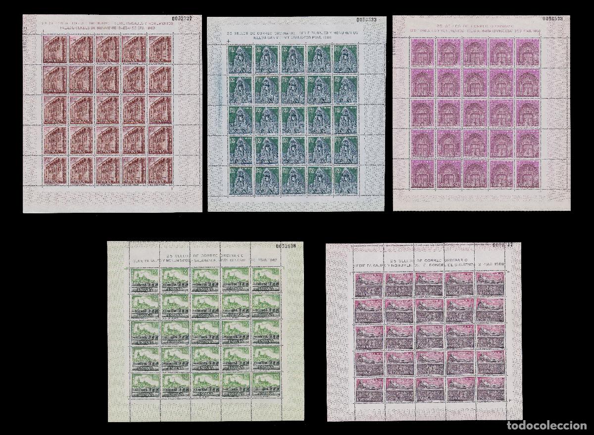 Sellos: ESPA&Ntilde;A.1968.SERIE TUR&Iacute;STICA.PLIEGOS 25 SELLOS.Edifil 1875-1879