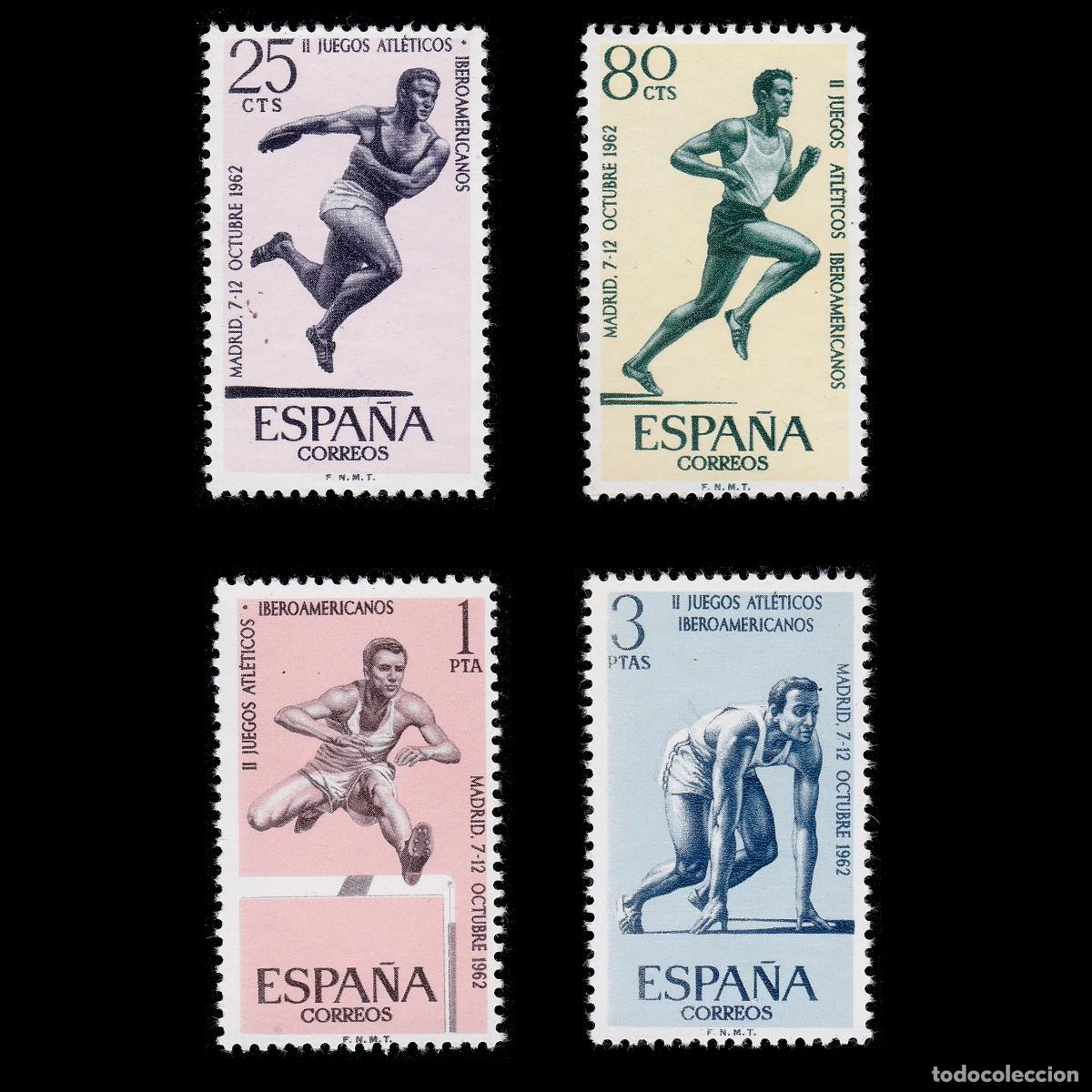 Stamps: ESPA&Ntilde;A.1962.II JJ.AA. Iberoamericanos.NUEVO**.Edifil 1450-1453
