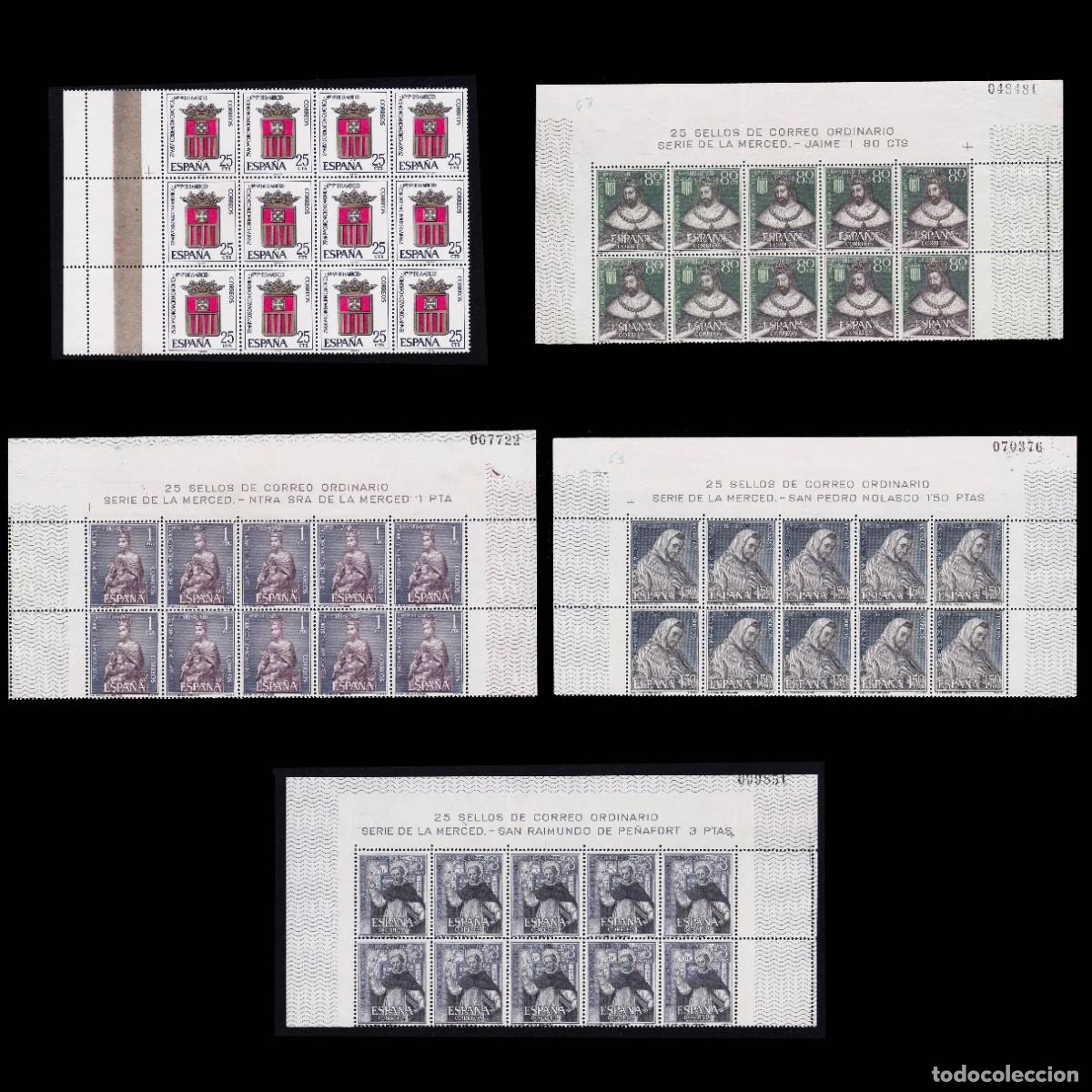 Timbres: ESPA&Ntilde;A.1963.CORONACION SRA MERCED.Blq 10 Edifil 1521-1525