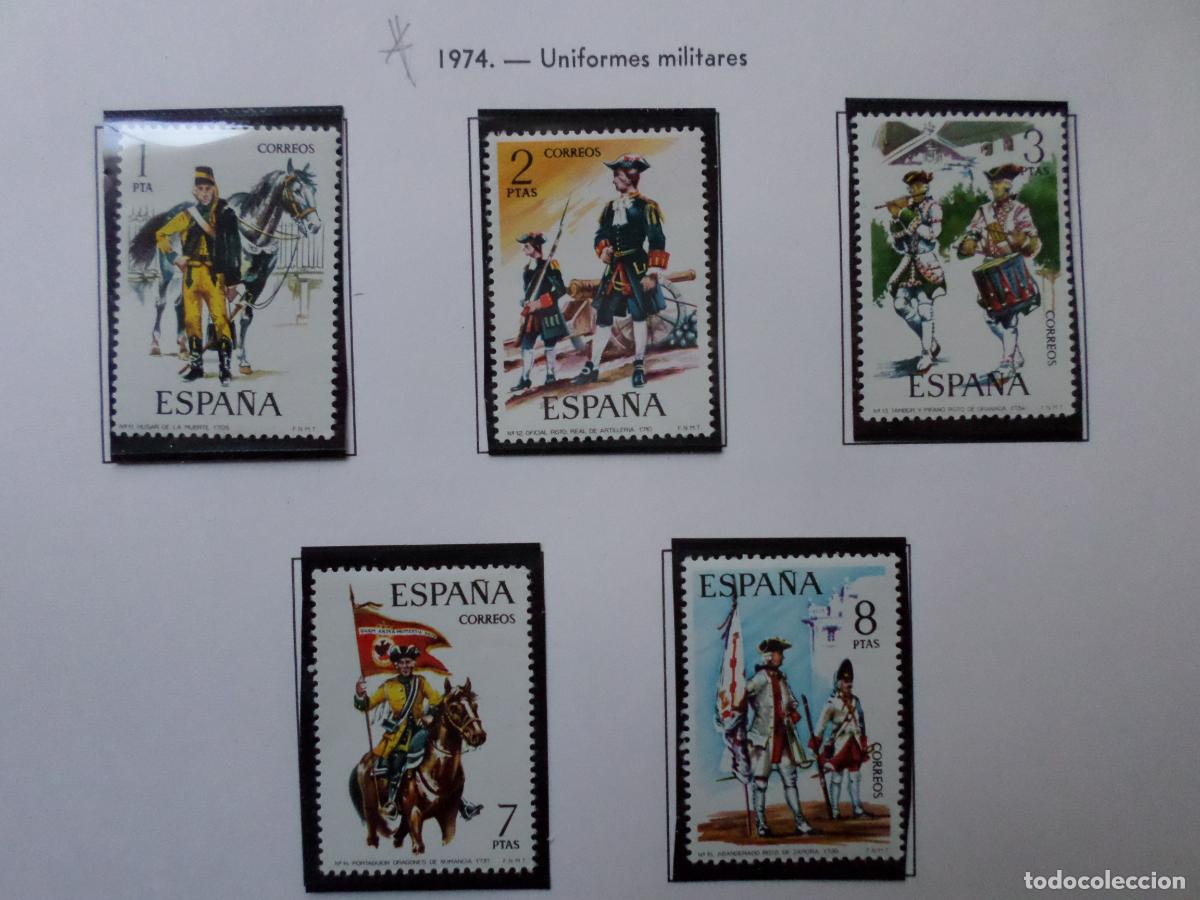 Timbres: 1974, uniformes militares, grupo III, edifil 2197/201