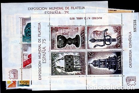Sellos: COLECCION COMPLETA DE 1965 a 1975 n&uacute;m 1631 al 2305 y HOJAS BLOQUE NUEVOS SIN CHARNELA (ver fotos)