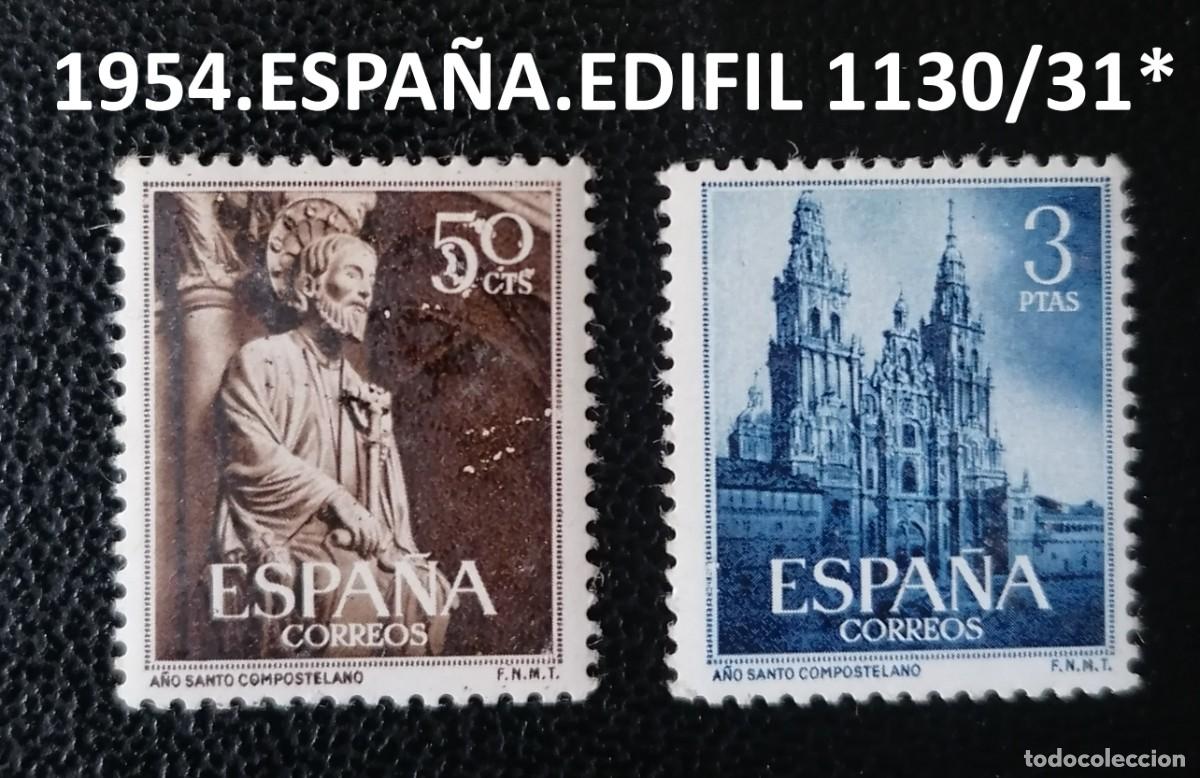 Sellos: 1954.ESPA&Ntilde;A.EDIFIL 1130/31* - Foto 1
