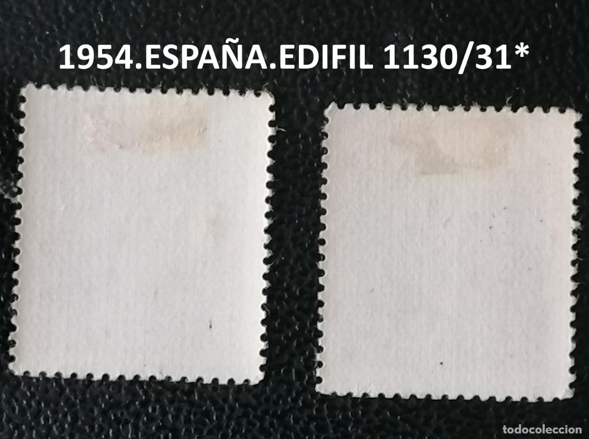 Sellos: 1954.ESPA&Ntilde;A.EDIFIL 1130/31* - Foto 2