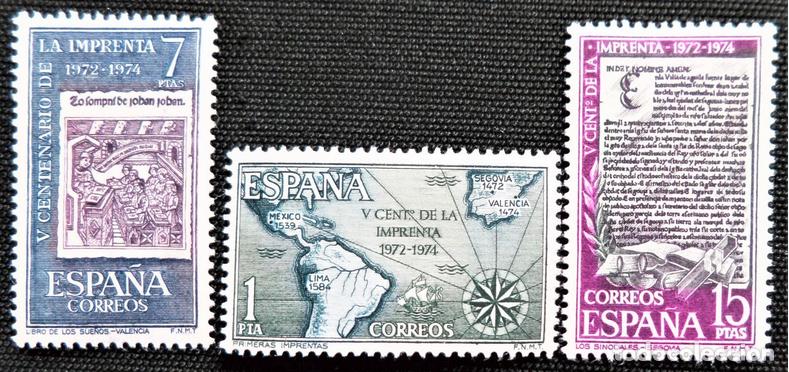 Sellos: Espa&ntilde;a 1973 Centenario de la Imprenta - Foto 1