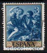Sellos: EDIFIL 1278, MURILLO: NI&Ntilde;OS COMIENDO MELON, USADO - Foto 1