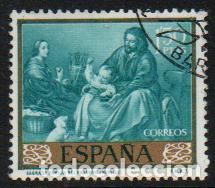 Sellos: EDIFIL 1276, MURILLO: SAGRADA FAILIA DEL PAJARITO, USADO - Foto 1