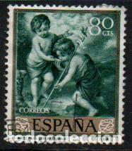 Sellos: EDIFIL 1274, MURILLO: NI&Ntilde;OS DE LA CONCHA, USADO - Foto 1