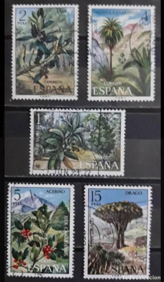 Sellos: ESPA&Ntilde;A 1973 FLORA. SERIE COMPLETA EN USADO. - Foto 1