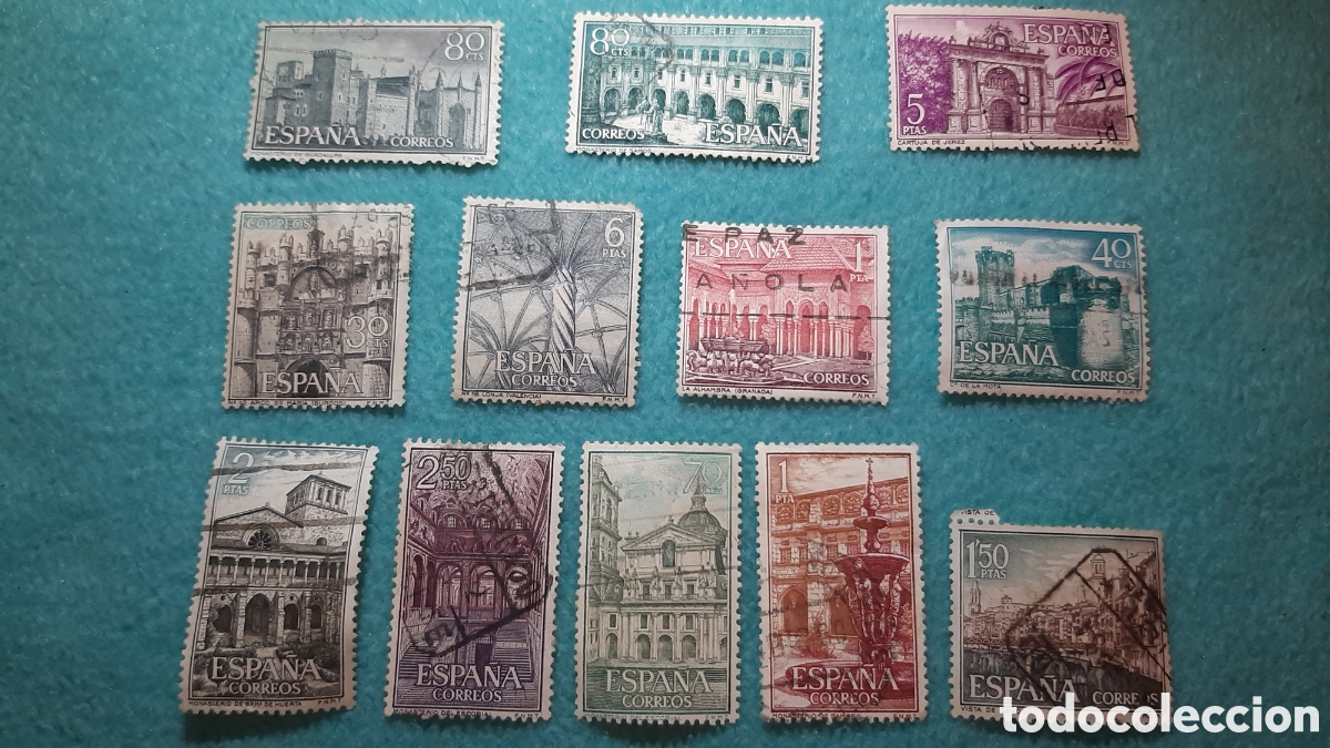Sellos: (ESPA&Ntilde;A)(TEM&Aacute;TICA MONUMENTOS-EDIFICIOS) LOTE DE SELLOS EN USADO - Foto 1
