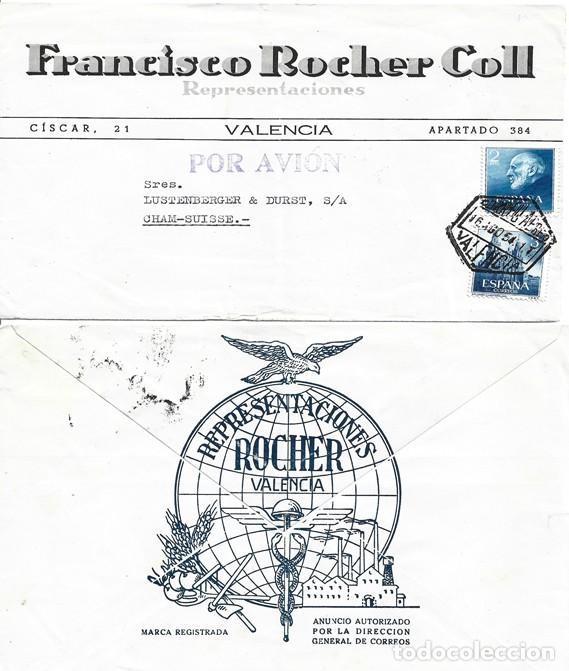 Sellos: 1853 Valencia a Suiza a&eacute;reo - Foto 1