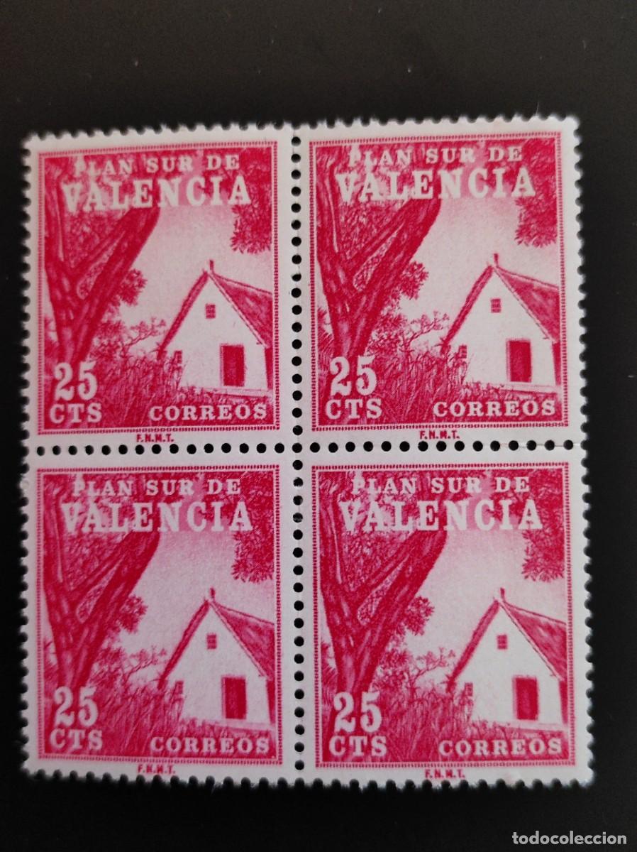 Sellos: ESPA&Ntilde;A.Plan Sur de Valencia . E- 3 - Barracas. Bloque de 4 Nuevo sin charnela. 226