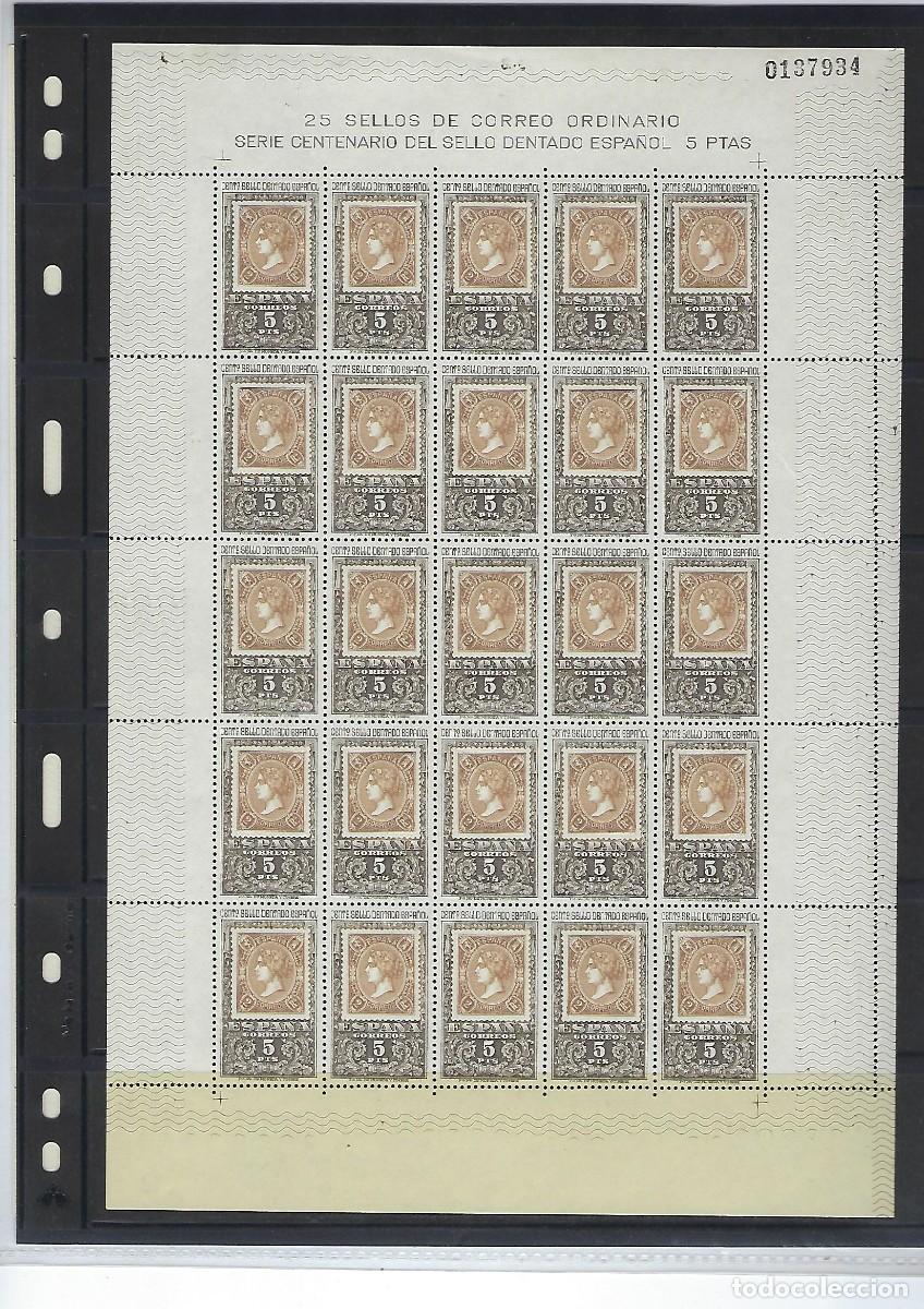 Sellos: ESPA&Ntilde;A. A&ntilde;o 1965. Centenario del primer sello dentado. - Foto 1