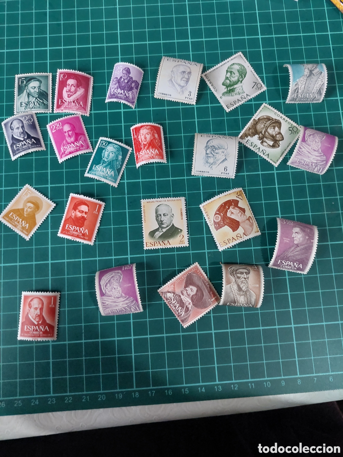 Sellos: Lote Espa&ntilde;a personajes segundo centenario - Foto 1