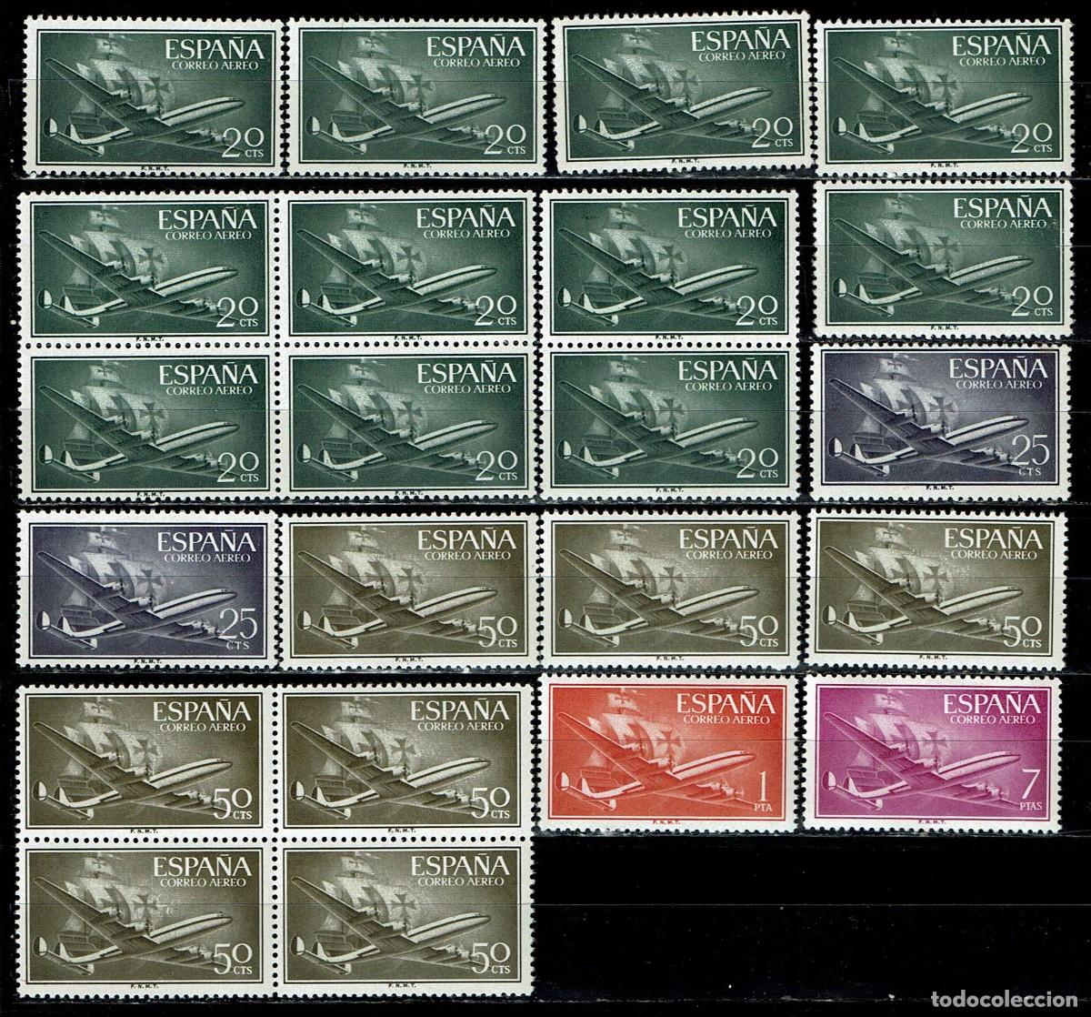 Sellos: ESPA&Ntilde;A 1955-56 - SUPERCONSTELLATION - PACK 22 SELLOS NUEVOS - Foto 1