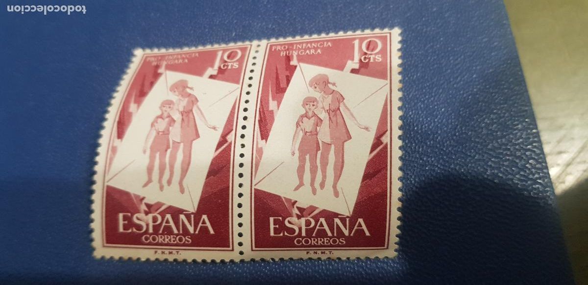 Sellos: ESPA&Ntilde;A 1956 PRO INFANCIA HUNGARA - Foto 1
