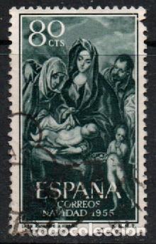 Sellos: Edifil 1184, Navidad 1955 (El Greco), usado - Foto 1