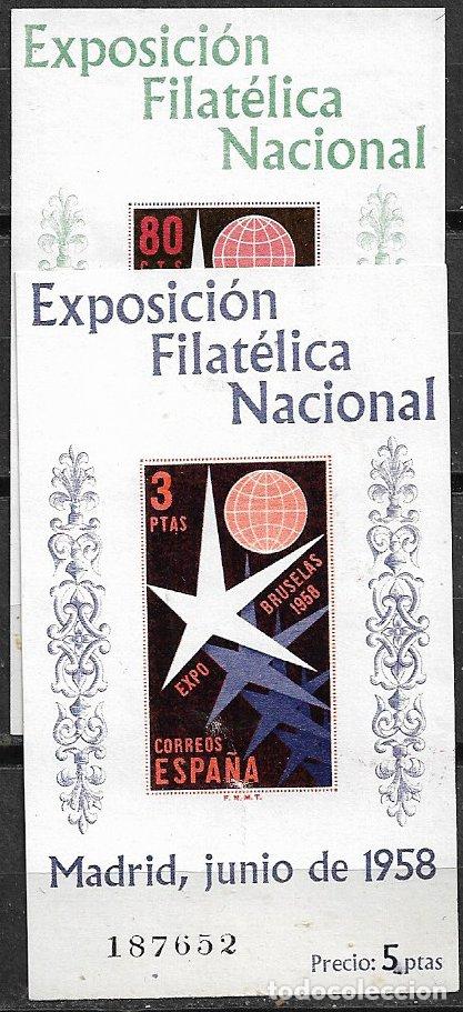 Sellos: 1958 Exposici&oacute;n Filat&eacute;lica Nacional, Edifil n&ordm; 1122 / 3 * *