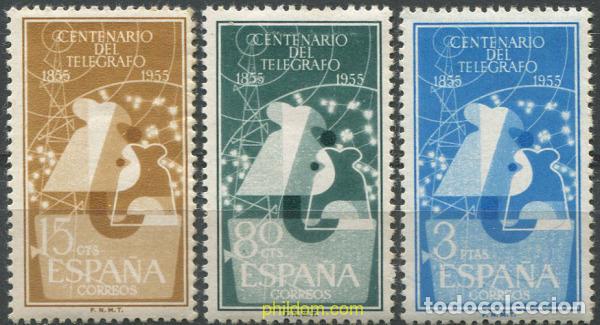 Sellos: 700775 HINGED ESPA&Ntilde;A 1955 CENTENARIO DEL TELEGRAFO - Foto 1