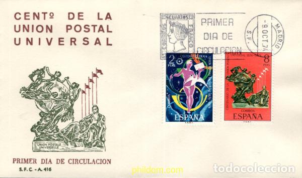Sellos: 719490 MNH ESPA&Ntilde;A 1974 CENTENARIO DE LA UNION POSTAL UNIVERSAL - Foto 1