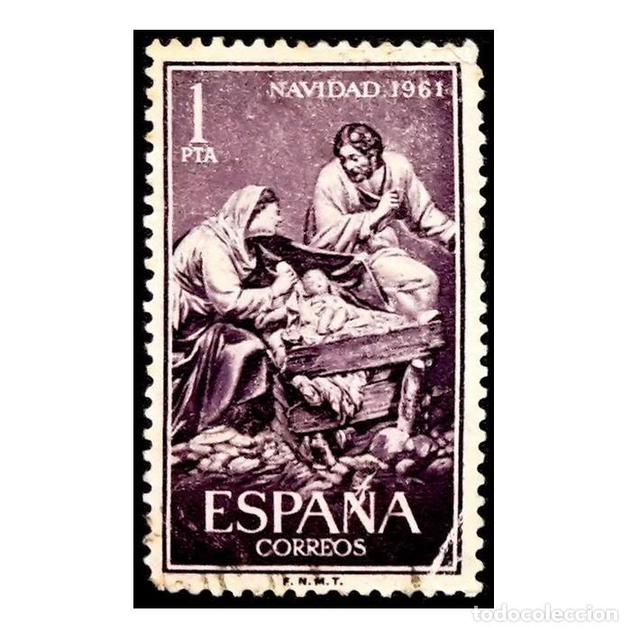Sellos: ESPA&Ntilde;A 1961. EDIFIL 1400. NAVIDAD. USADO - Foto 1