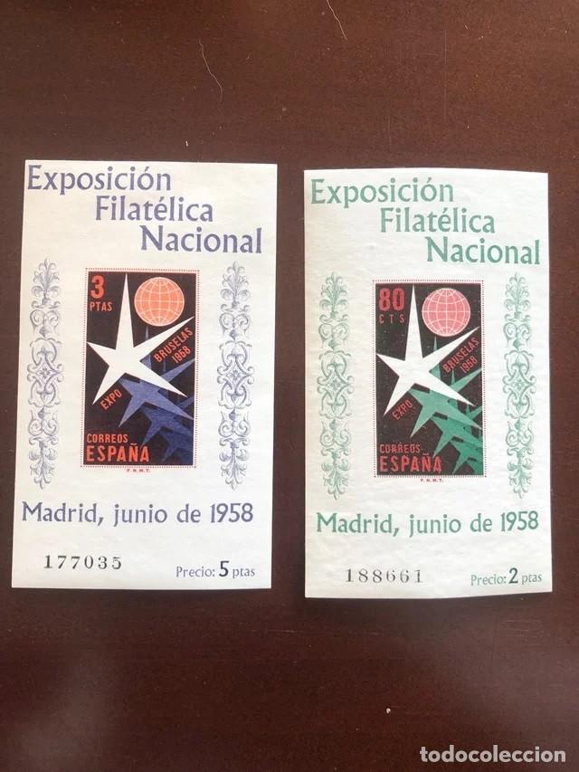 Sellos: Hoja Bloque 1958 Edifil 1222/1223 - Foto 1