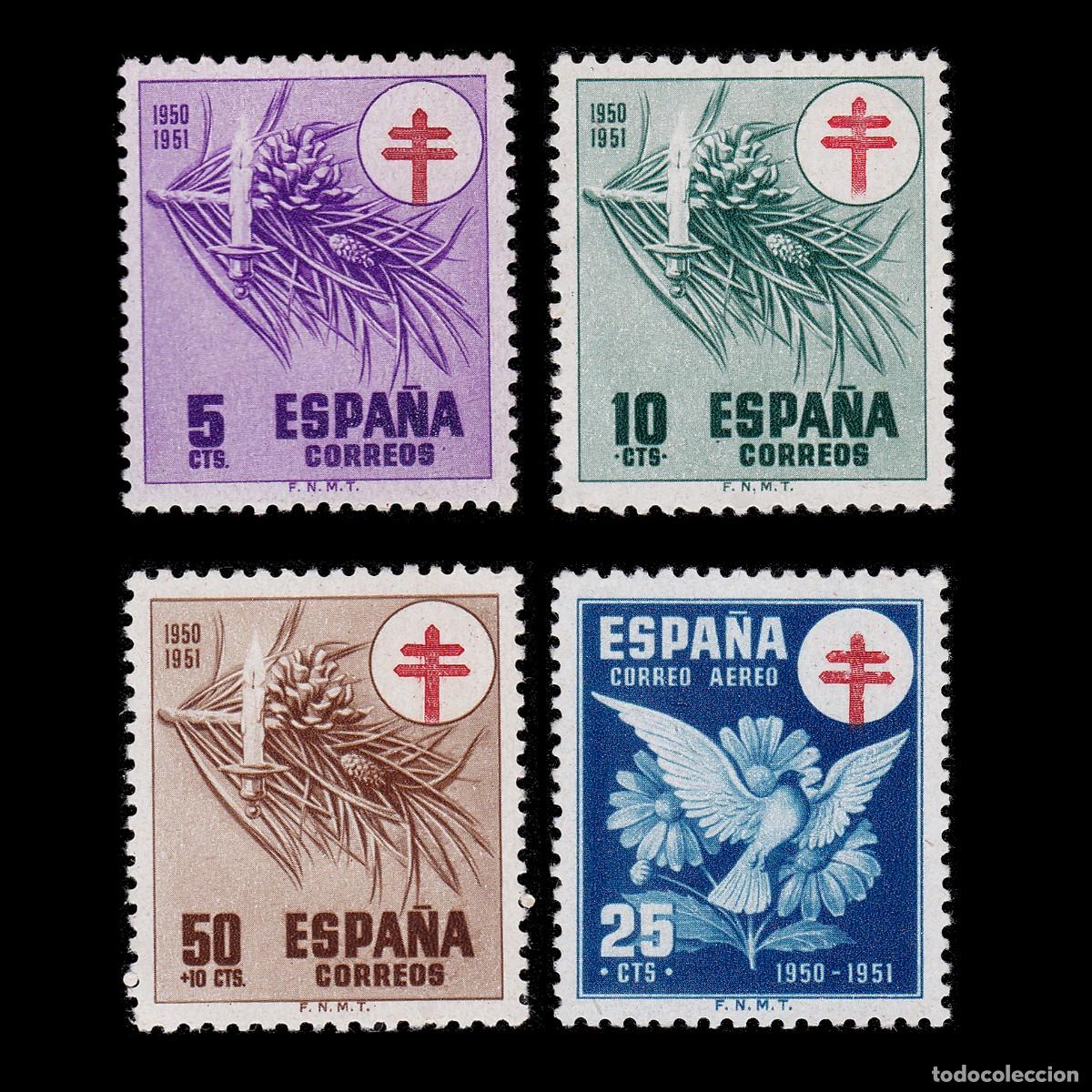 Sellos: ESPA&Ntilde;A.1950.Pro Tuberculosos Cruz Lorena. Nuevo**.Edifil 1084-1087 + OBSEQUIO