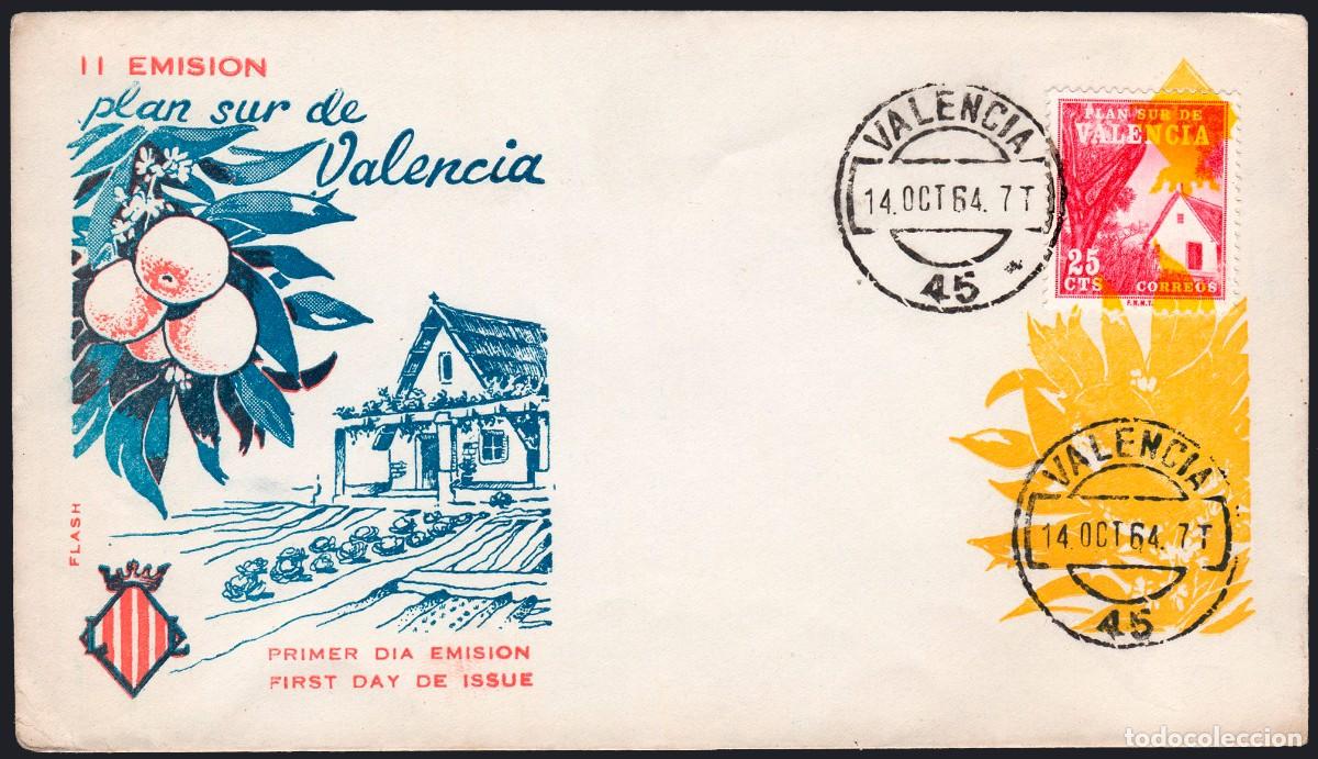 Sellos: Espa&ntilde;a - Edi o Plan Sur 3 - Sobre Mat &rdquo;Valencia 14/Oct./64&rdquo; - Foto 1