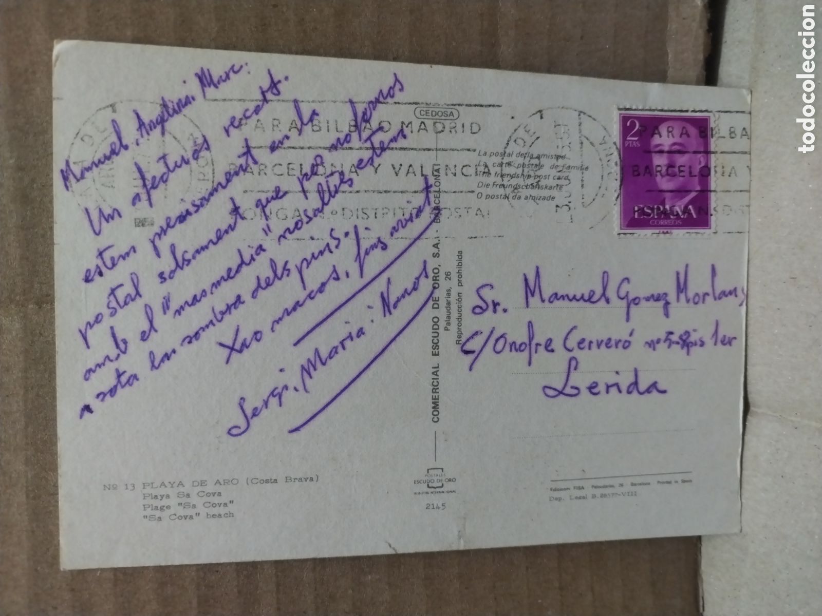 Sellos: POSTAL DE ESPA&Ntilde;A CON SELLO a&ntilde;o 1975 - Foto 2