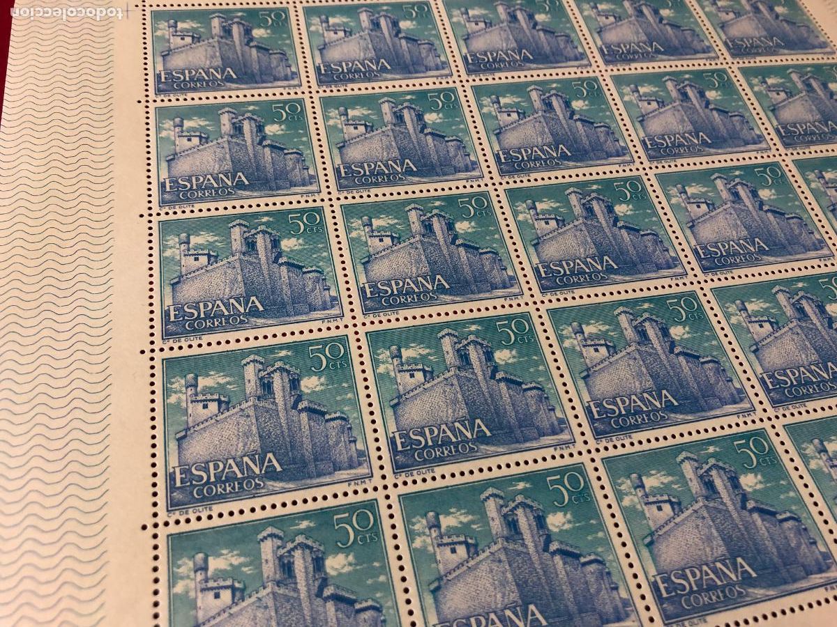 Sellos: PLIEGO 25 SELLOS CASTILLO DE OLITE, NAVARRA, 1966 - Foto 2