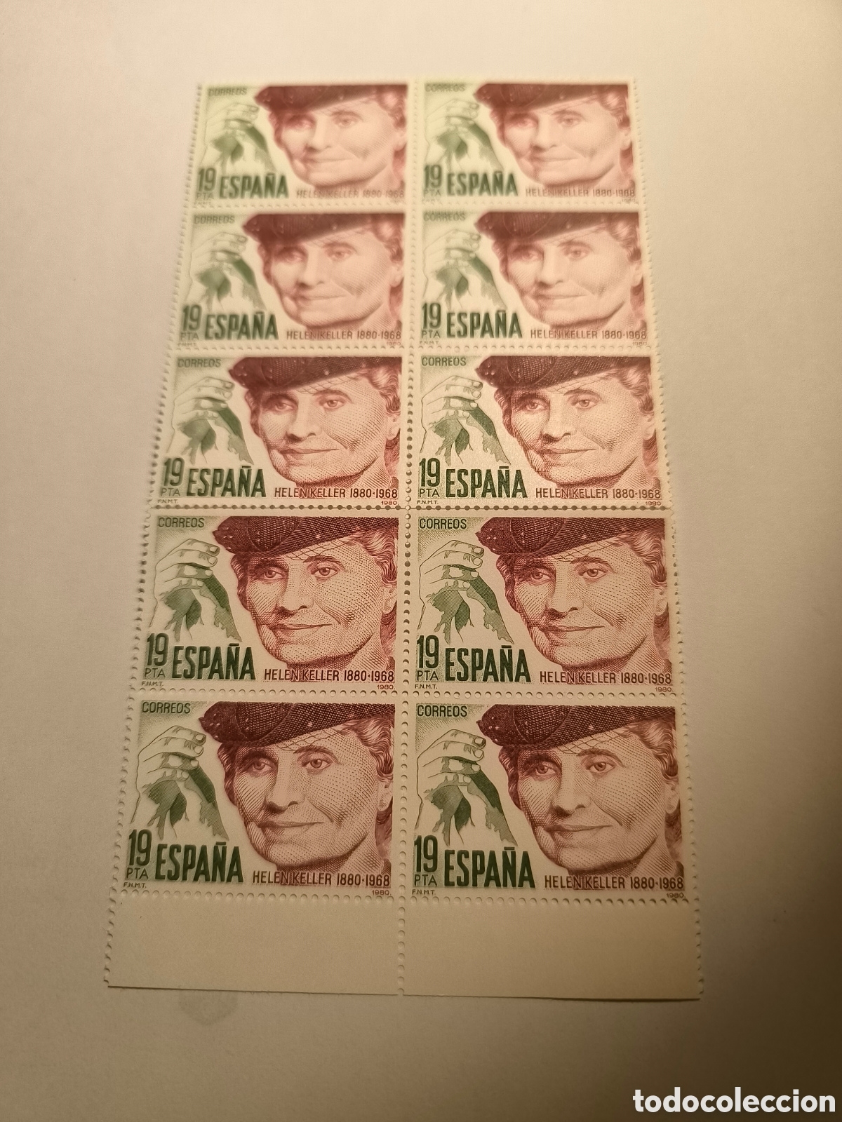 Sellos: 10 sellos Cent. Hellen Keller NUEVOS - Foto 1