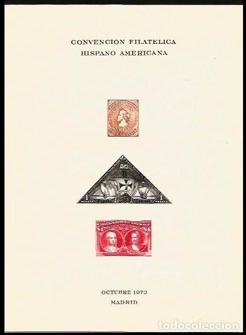 Timbres: HOJA CONVENCION FILATELICA HISPANO AMERICANA 1973