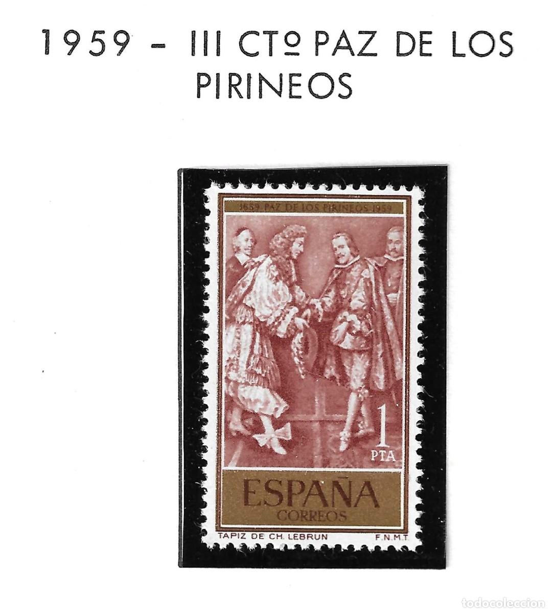 Francobolli: EDIFIL 1249. 1959. TRICENTENARIO DE LA PAZ DE LOS PIRINEOS.