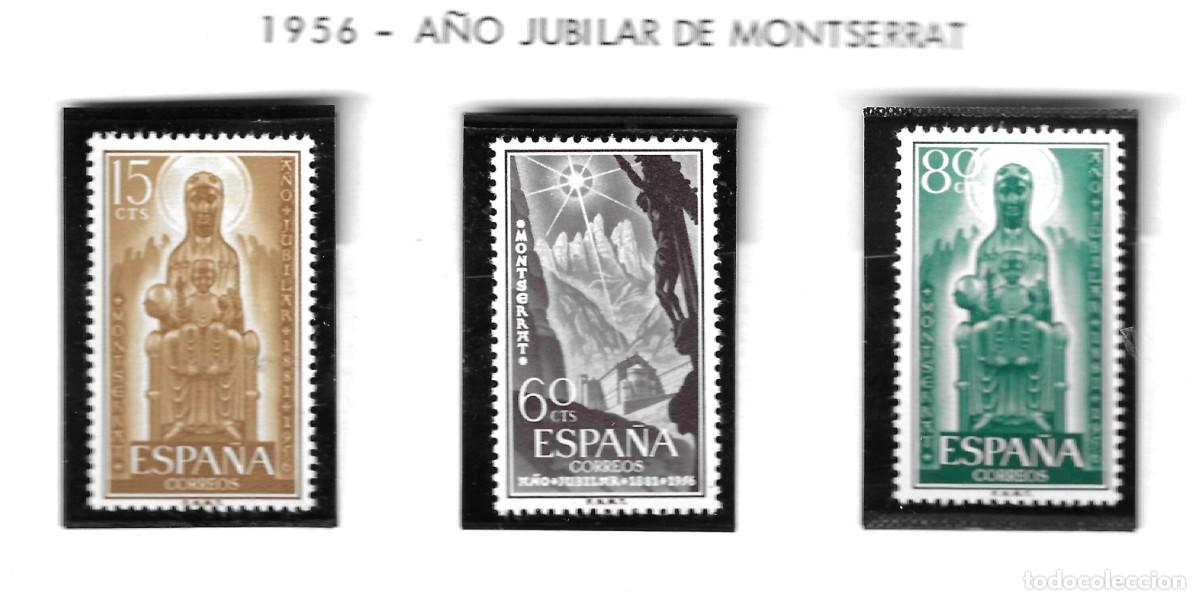 Francobolli: EDIFIL 1192 A 1194. 1956. A&Ntilde;O JUBILAR DE MONTSERRAT. SERIE COMPLETA.