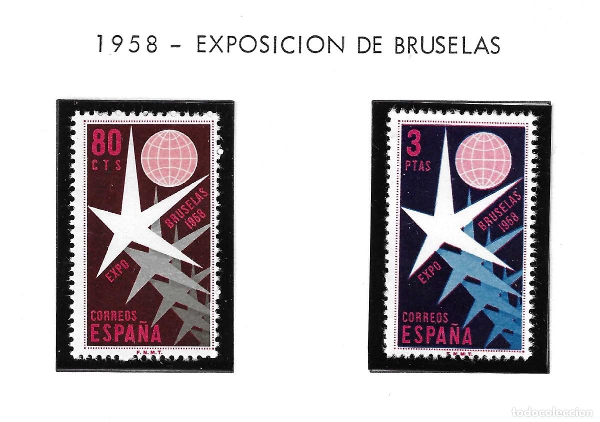 Francobolli: EDIFIL 1220 A 1221. 1958. EXPOSICI&Oacute;N UNIVERSAL DE BRUSELAS. SERIE COMPLETA.