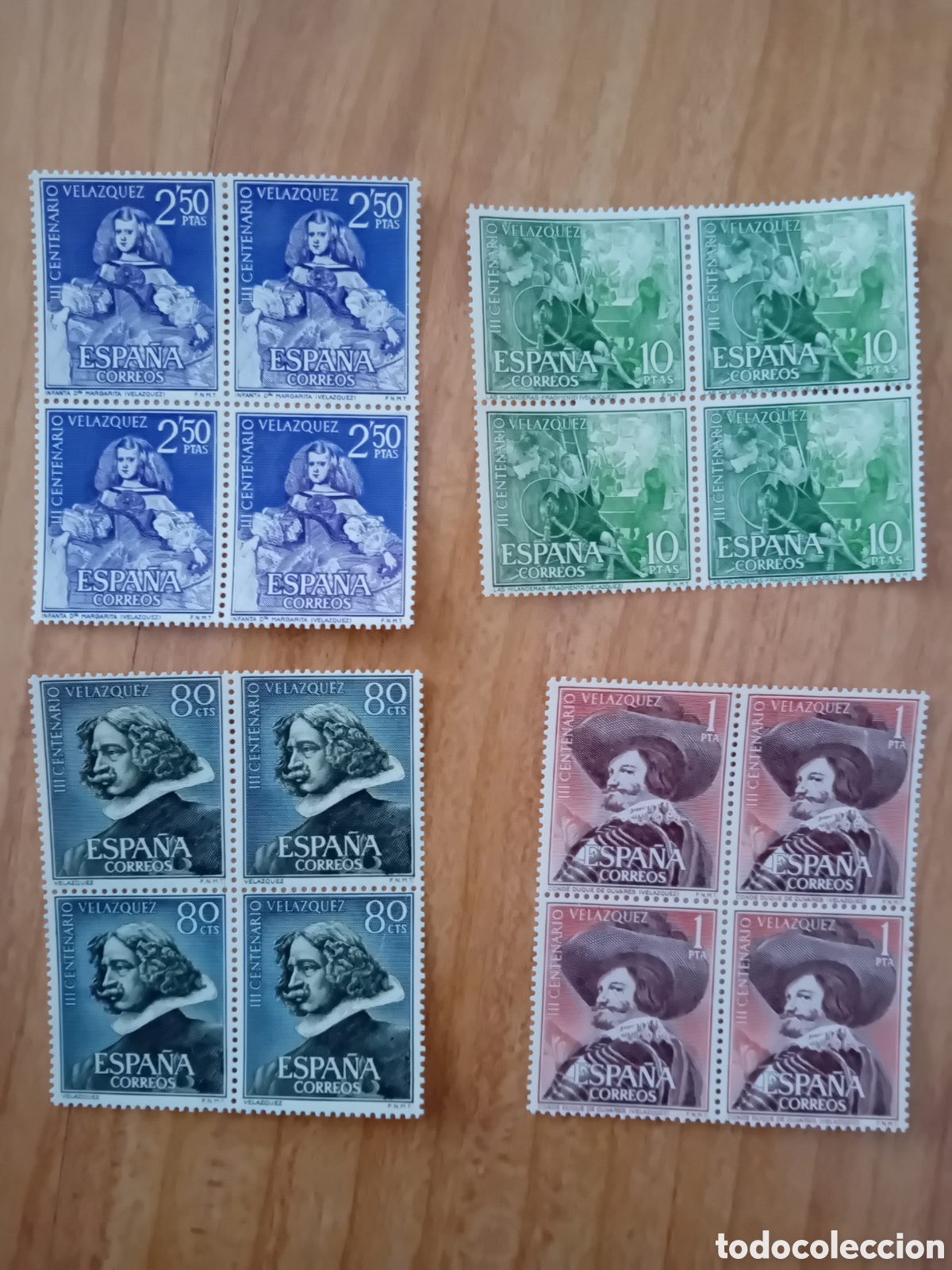 Stamps: III CENTENARIO VELAZQUEZ. SERIE COMPLETA. 4 BLOQUES DE 4. EDIFIL 1340/3