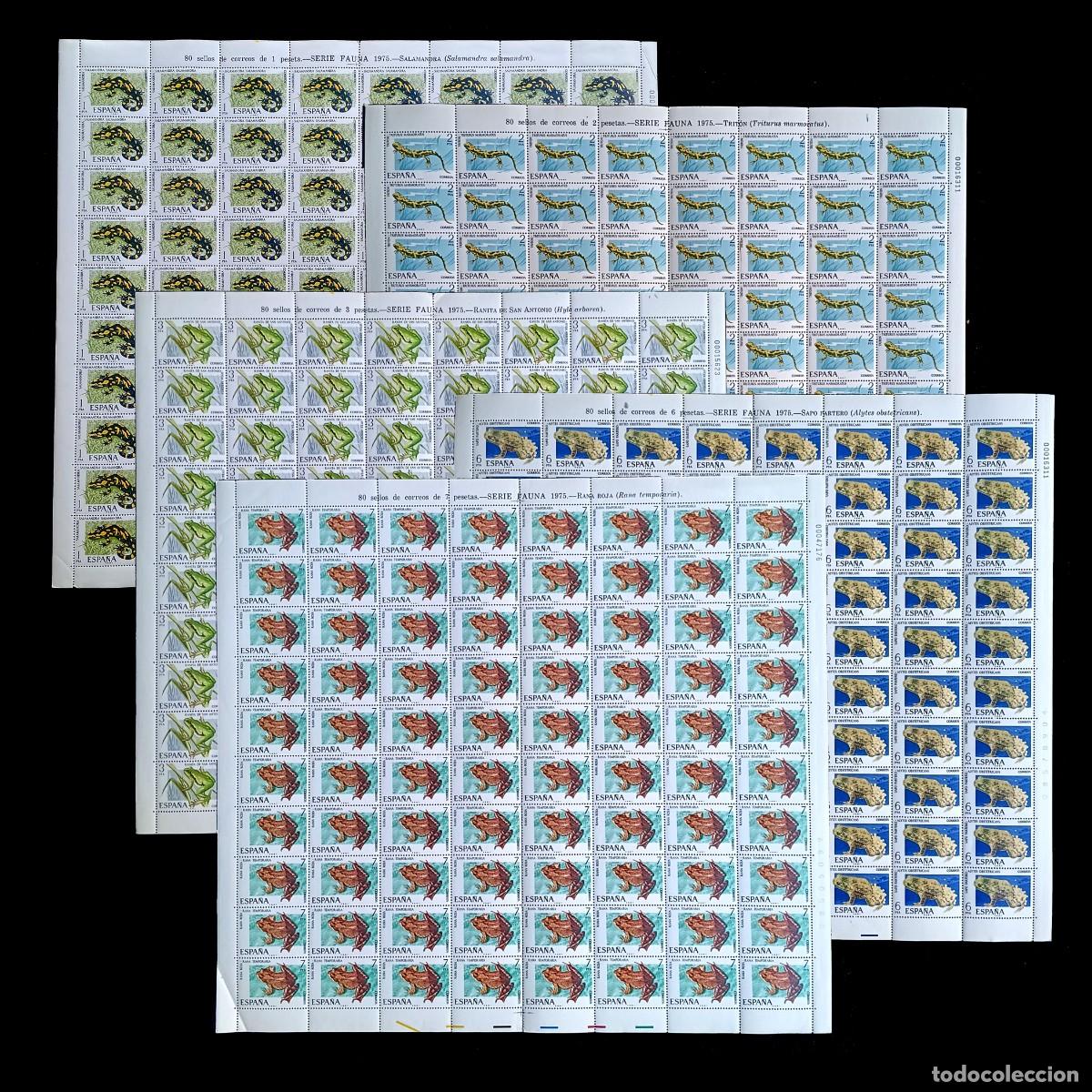 Stamps: ESPA&Ntilde;A.1975.FAUNA .PLIEGOS 80 SELLOS.Edifil 2272-2276