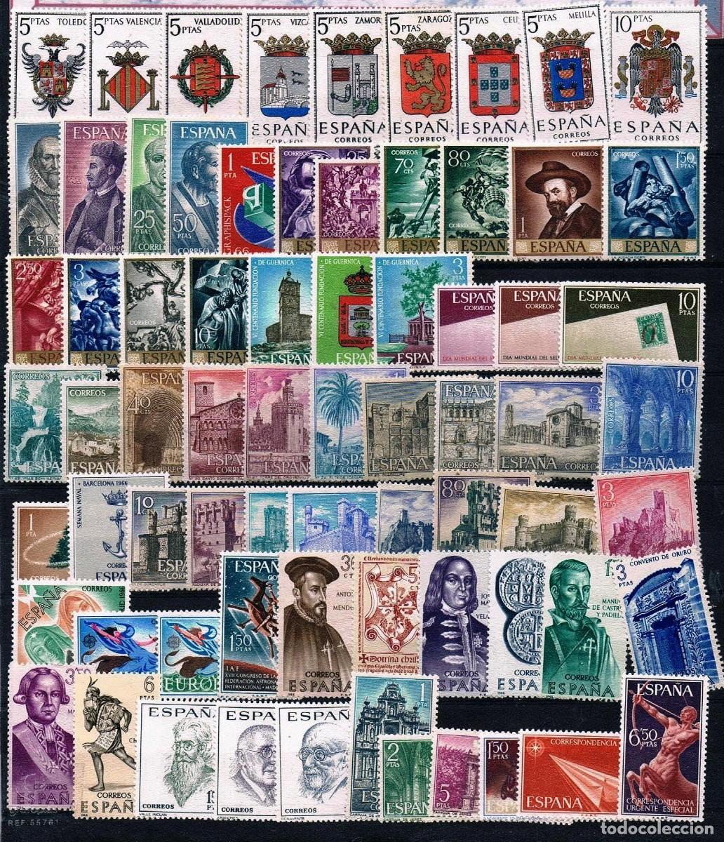 Sellos: ESPA&Ntilde;A A&ntilde;o 1966 completo MNH** con escudos - Foto 1