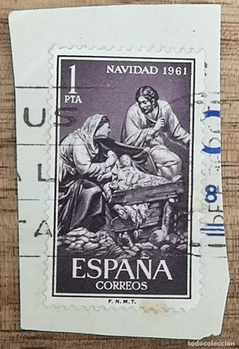 Sellos: USADO 1961 - Navidad - 1 PTA - Edifil 1400 - Foto 1
