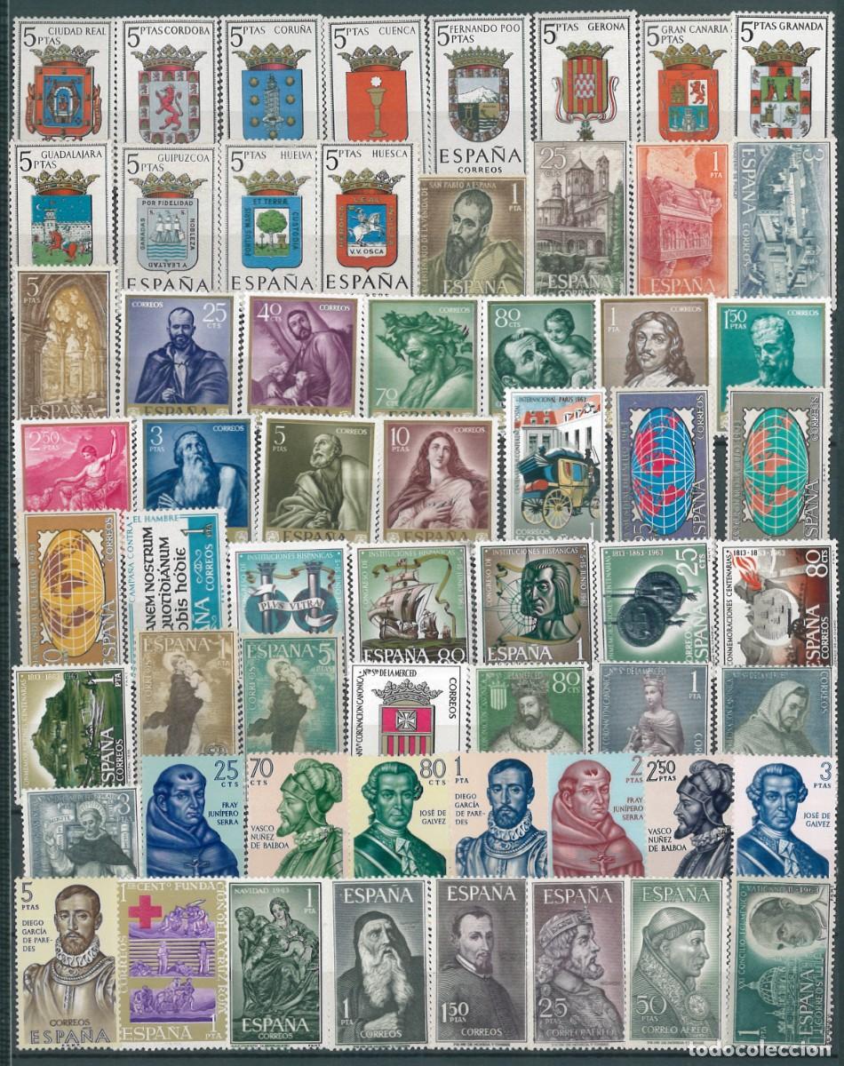 Sellos: A&ntilde;o 1963, con escudos, completo nuevo MNH - Foto 1