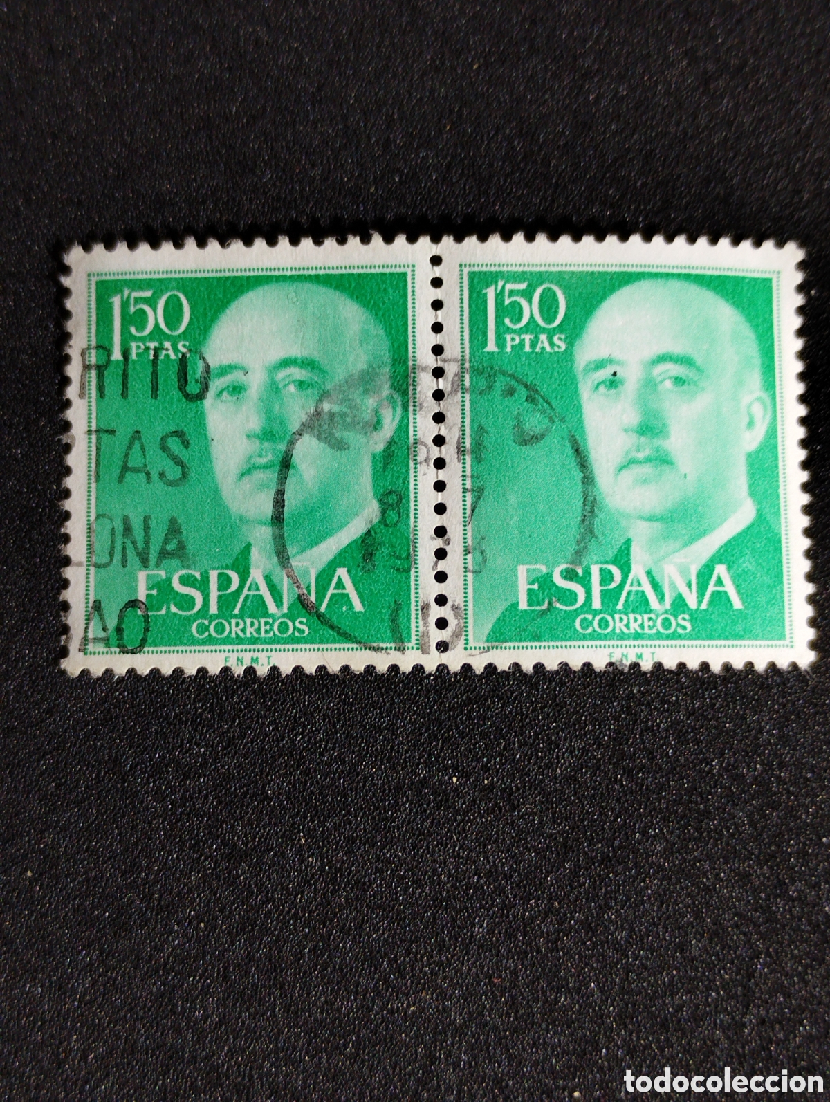 Sellos: Sellos de franco en bloque de dos d&eacute; 1,5 pesetas - Foto 3