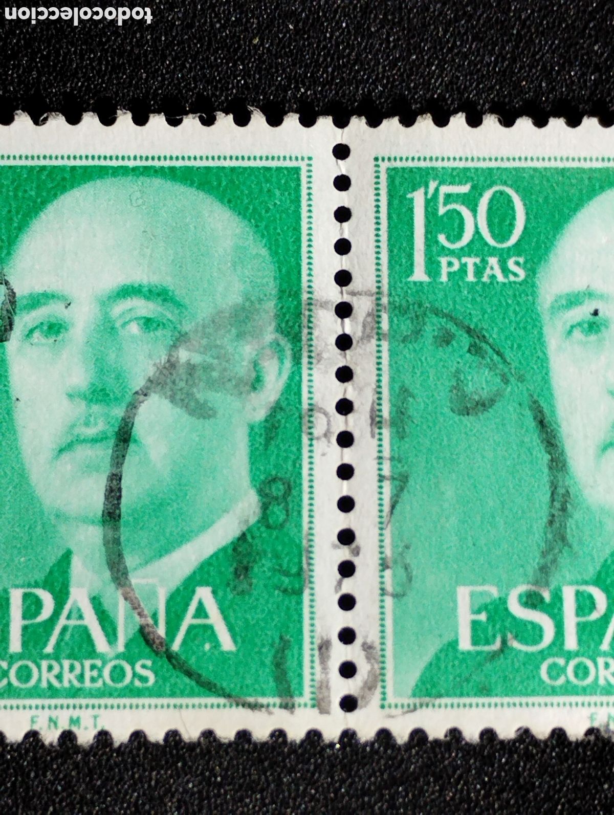 Sellos: Sellos de franco en bloque de dos d&eacute; 1,5 pesetas - Foto 1