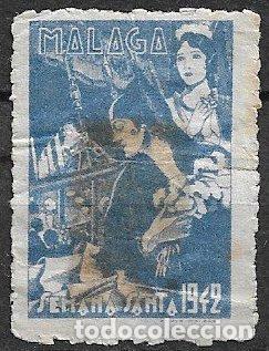 Sellos: VI&Ntilde;ETAS. 1942 M&aacute;laga. Semana Santa (*) - Foto 1