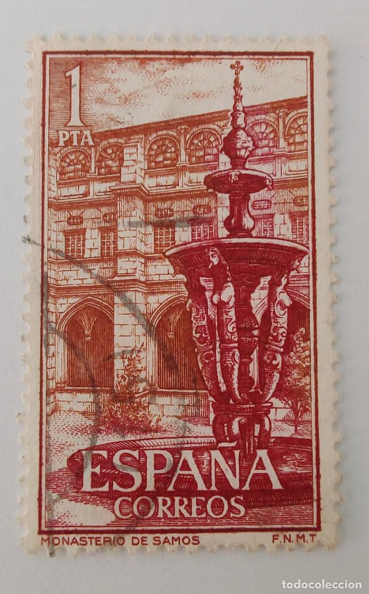 Sellos: 3 Sellos. Espa&ntilde;a. Monasterio de Samos. C.C. A&ntilde;o 1960. - Foto 4