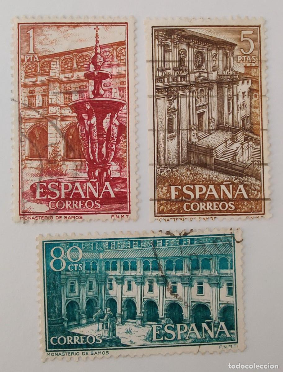 Sellos: 3 Sellos. Espa&ntilde;a. Monasterio de Samos. C.C. A&ntilde;o 1960. - Foto 8