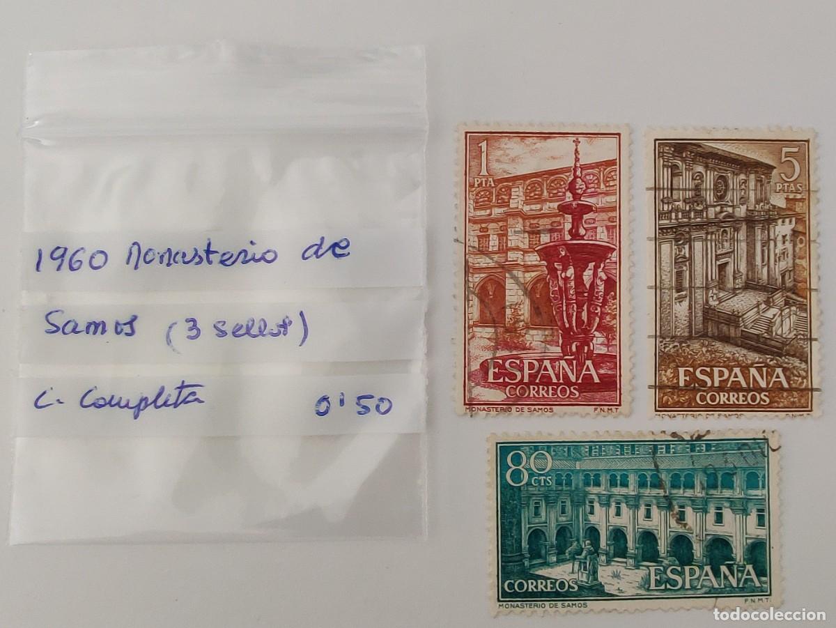 Sellos: 3 Sellos. Espa&ntilde;a. Monasterio de Samos. C.C. A&ntilde;o 1960. - Foto 9