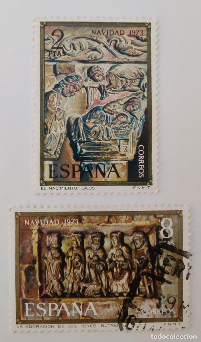 Sellos: 2 Sellos. Espa&ntilde;a. Navidad. C.C. A&ntilde;o 1973. - Foto 1