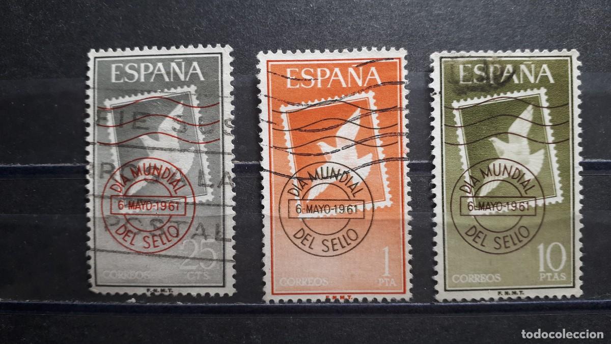 Sellos: ESPA&Ntilde;A. A&Ntilde;O 1961. &deg;. Edifil 1348/50 - Foto 1