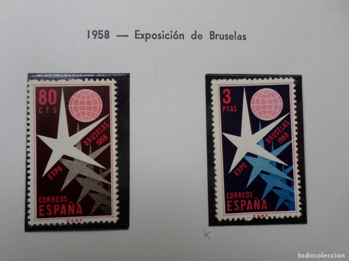 Sellos: 1958, exposicion de bruselas, edifil 1220/21 - Foto 1
