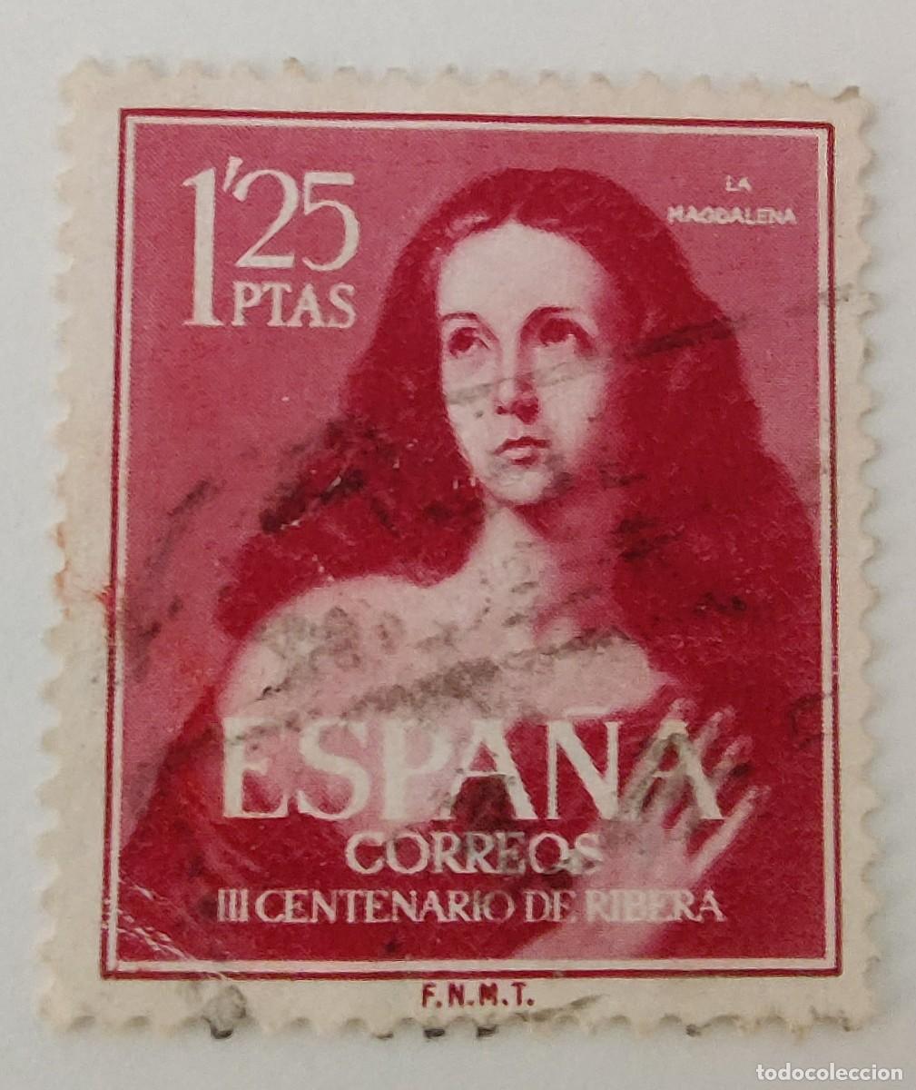 Sellos: Sello. Espa&ntilde;a. Centenario del pintor Jose Ribera. A&ntilde;o 1954. - Foto 1
